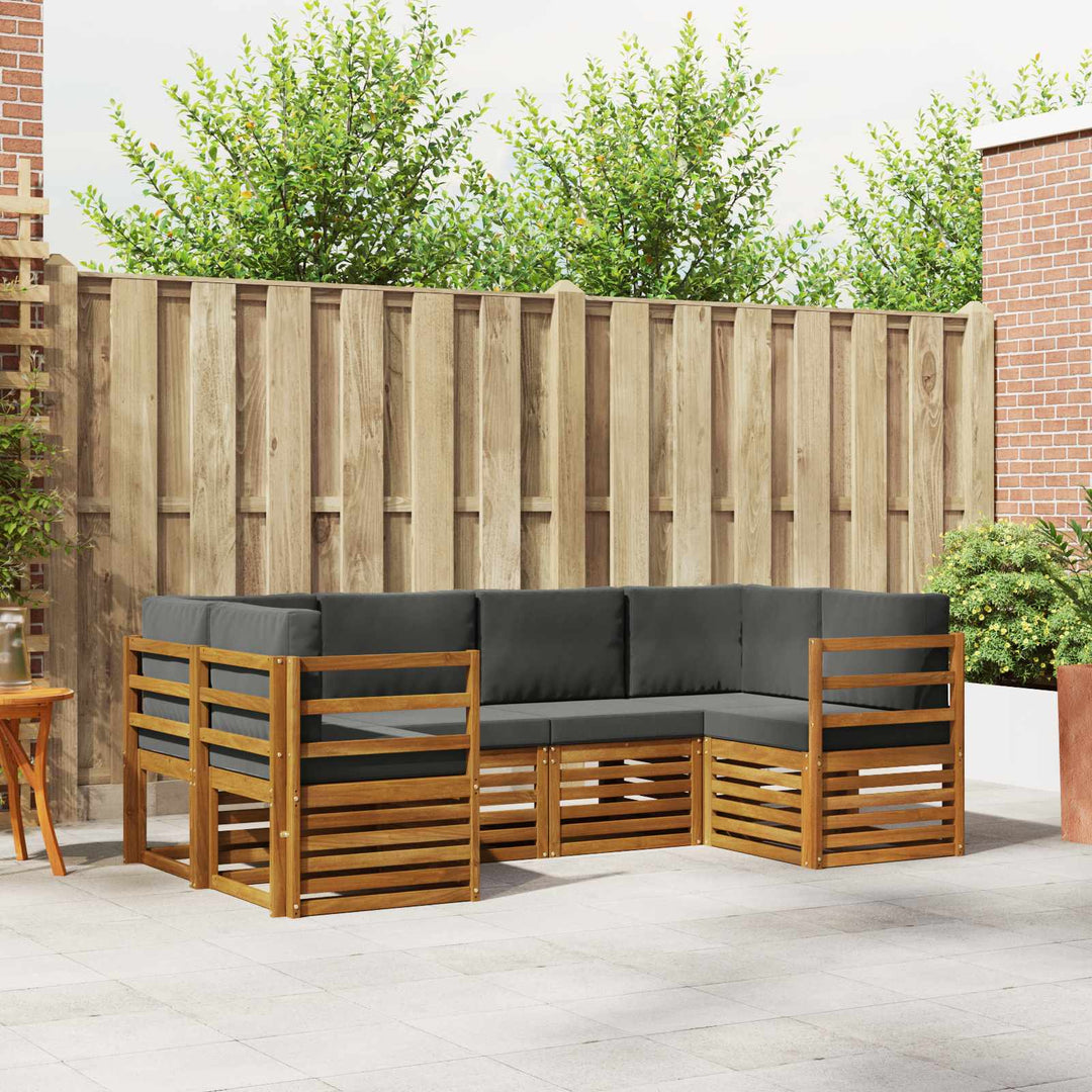 Sektionalsofa sæt med pude 6 pcs Naturlig og Antracit