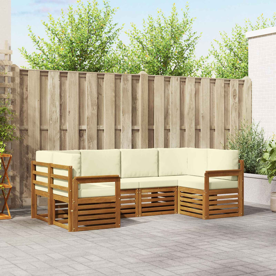 Sektionalsofa sæt med pude 6 pcs Naturlig og Fløde