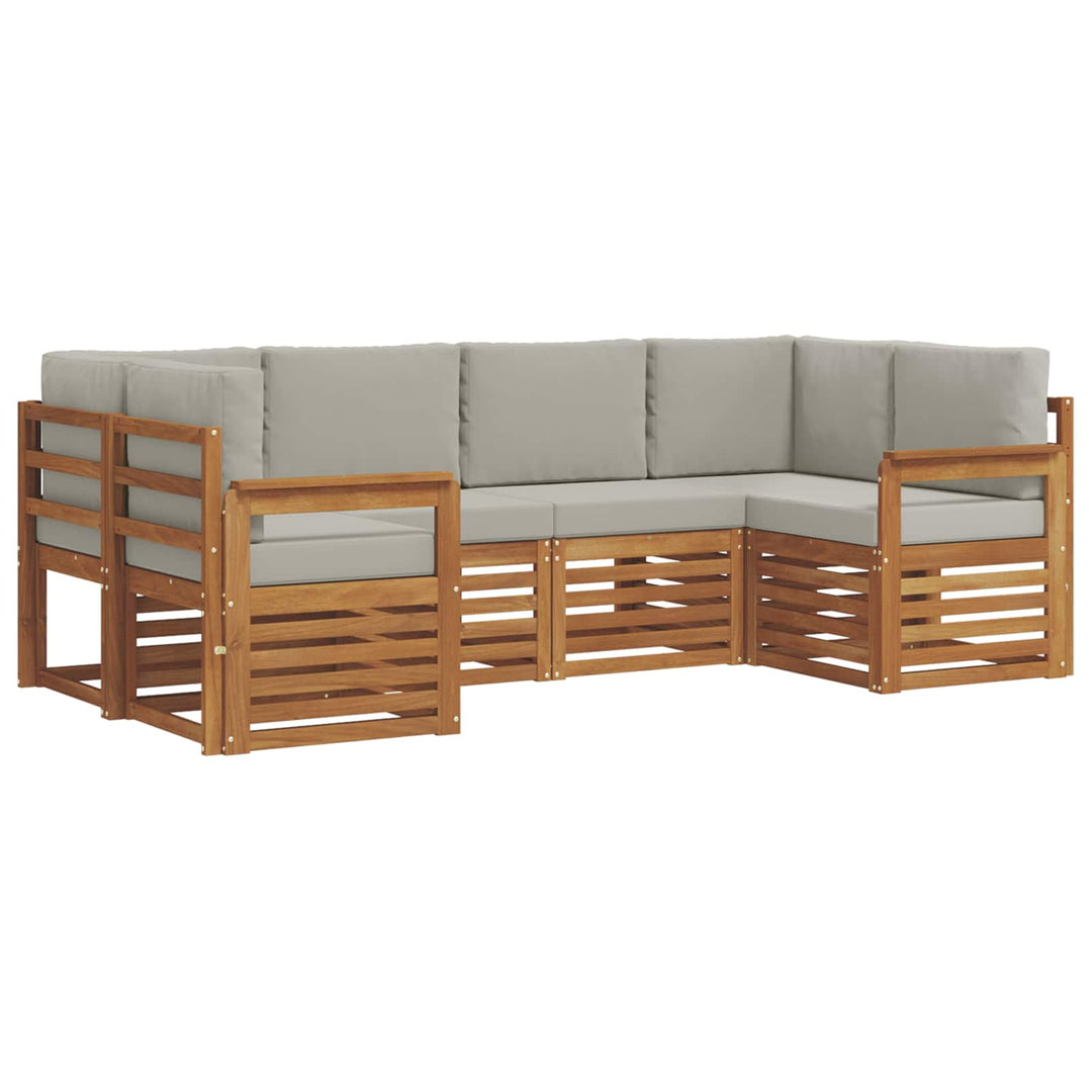 Sektionalsofa sæt med pude 6 pcs Naturlig og Lys Grå