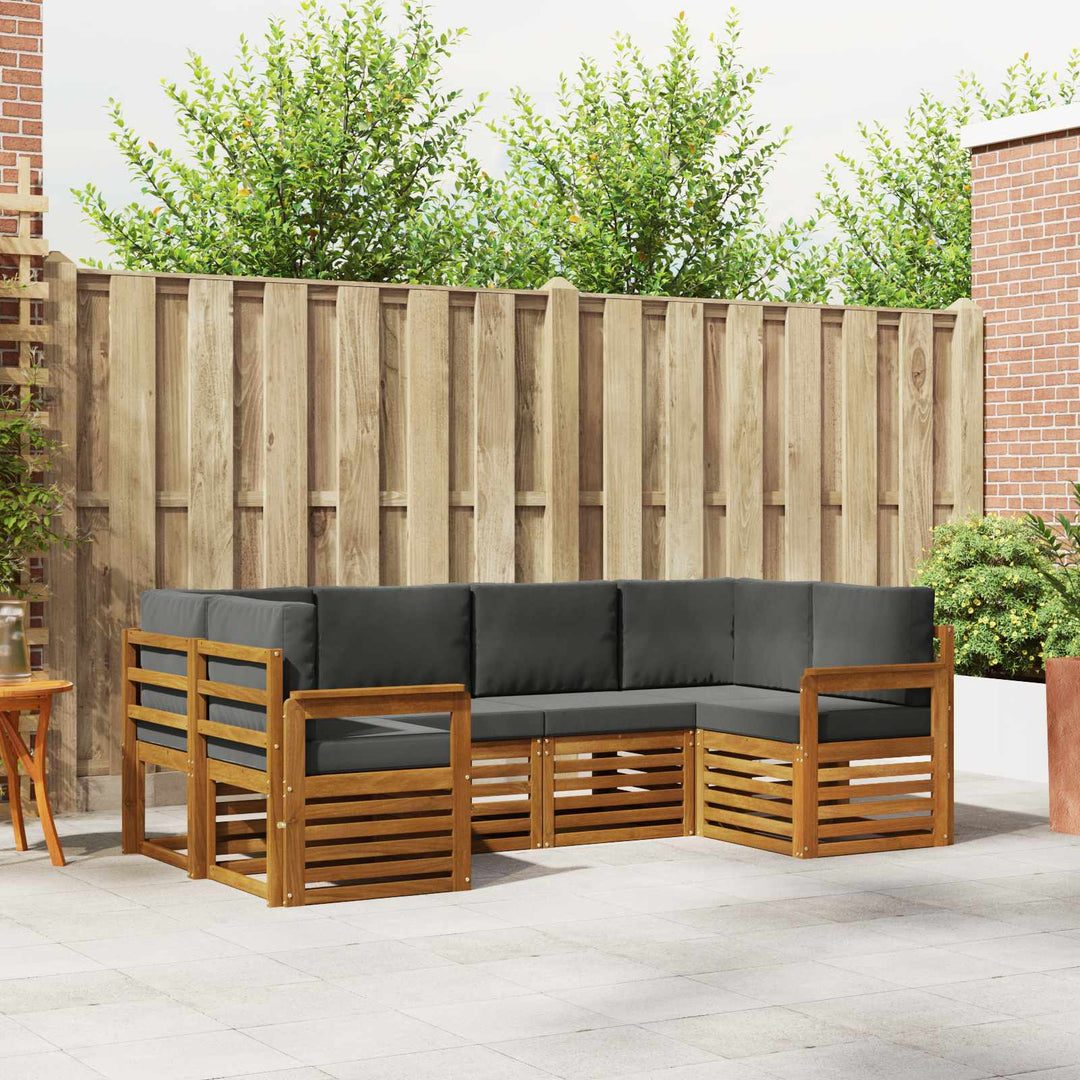 Sektionalsofa sæt med pude 6 pcs Naturlig og Antracit