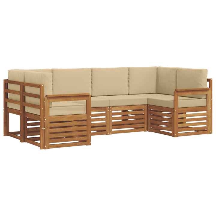 Sektionalsofa sæt med pude 6 pcs Naturfarvet