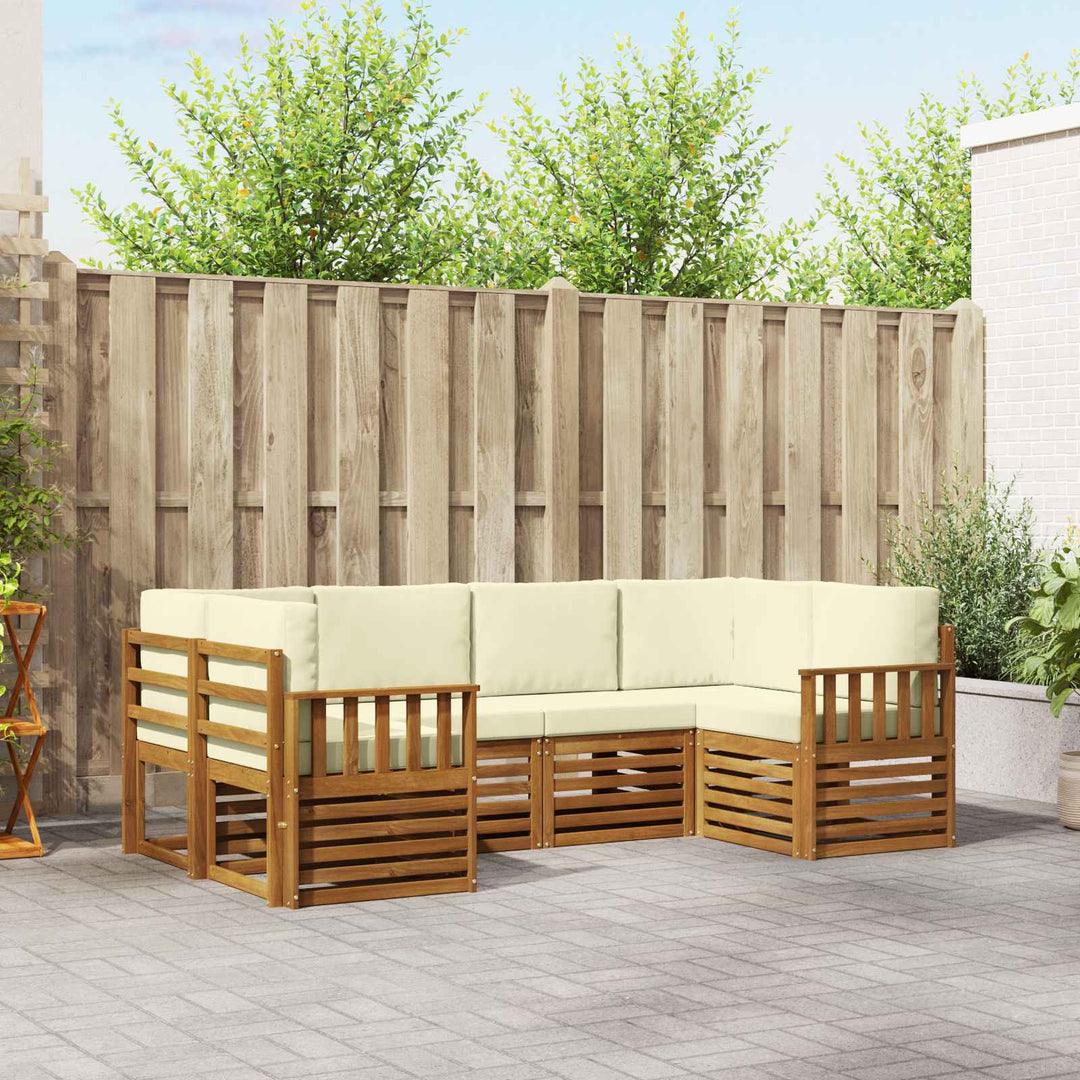 Sektionalsofa sæt med pude 6 pcs Naturlig og Fløde