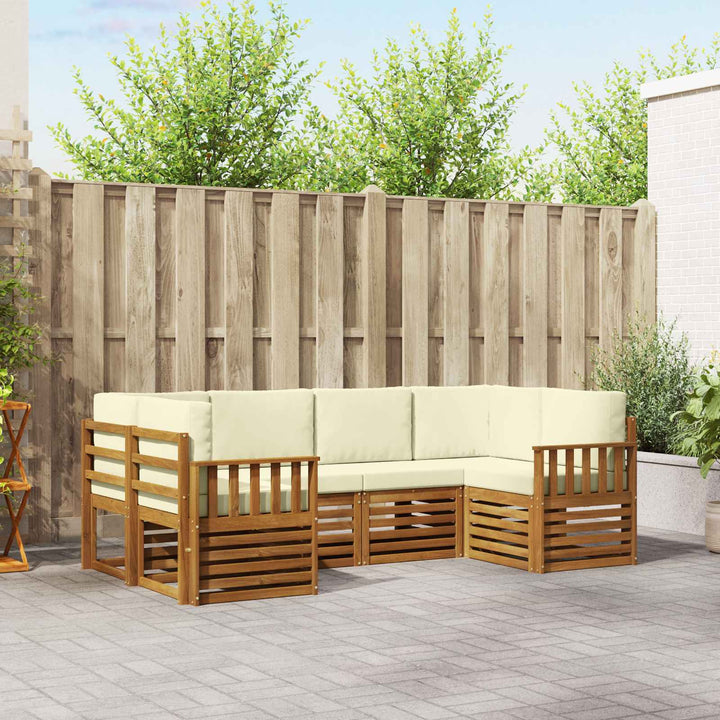 Sektionalsofa sæt med pude 6 pcs Naturlig og Fløde
