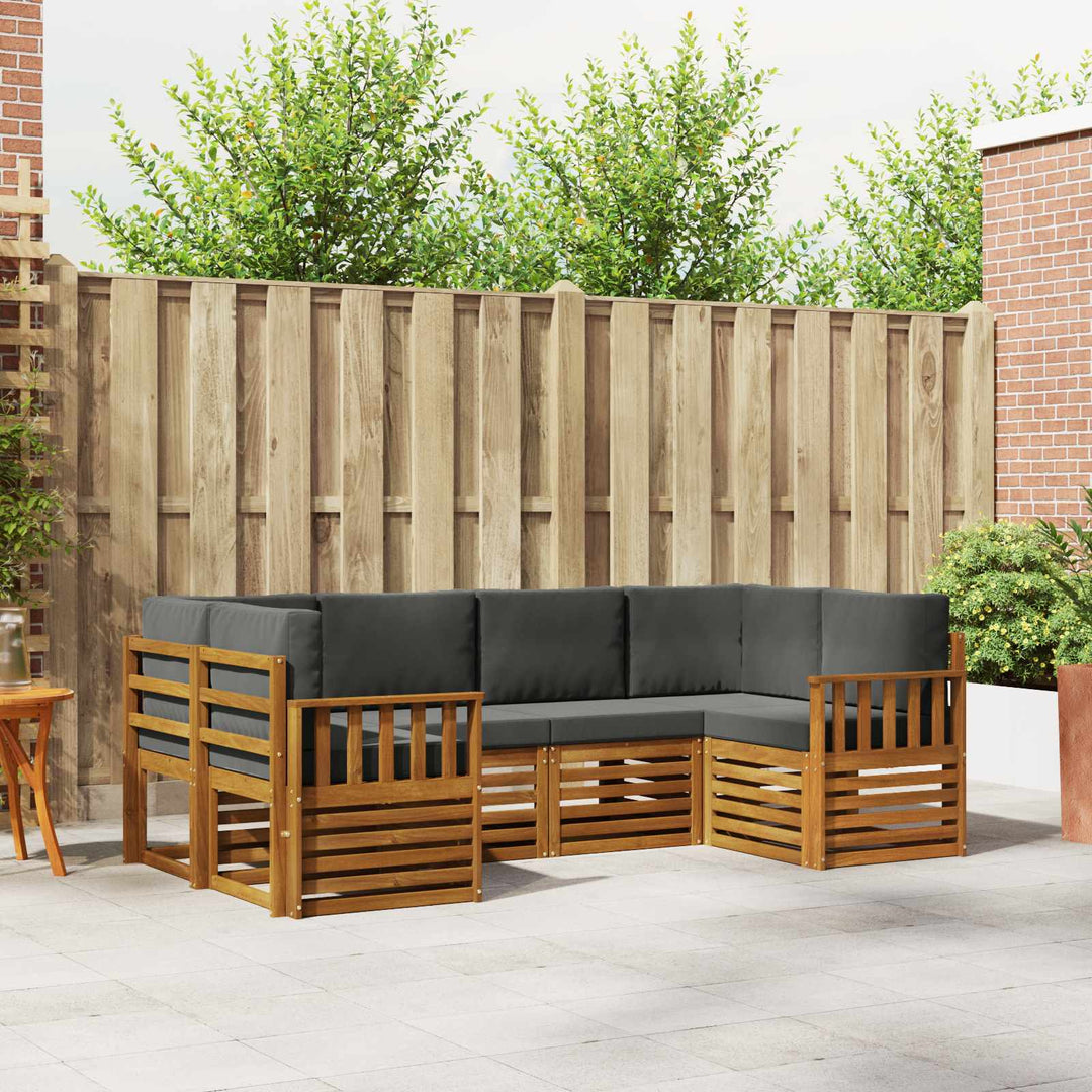 Sektionalsofa sæt med pude 6 pcs Naturlig og Antracit