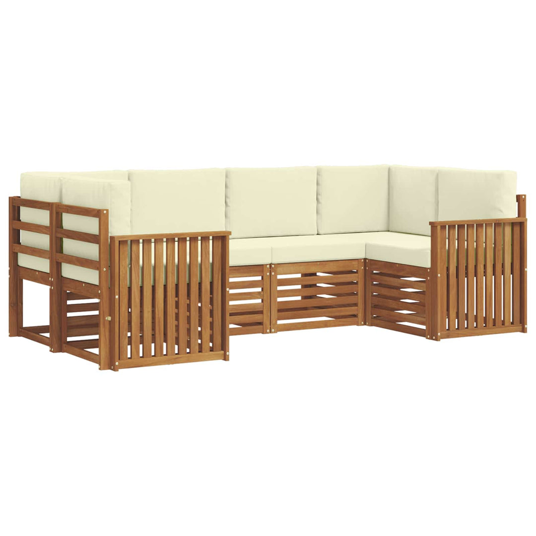 Sektionalsofa sæt med pude 6 pcs Naturlig og Fløde