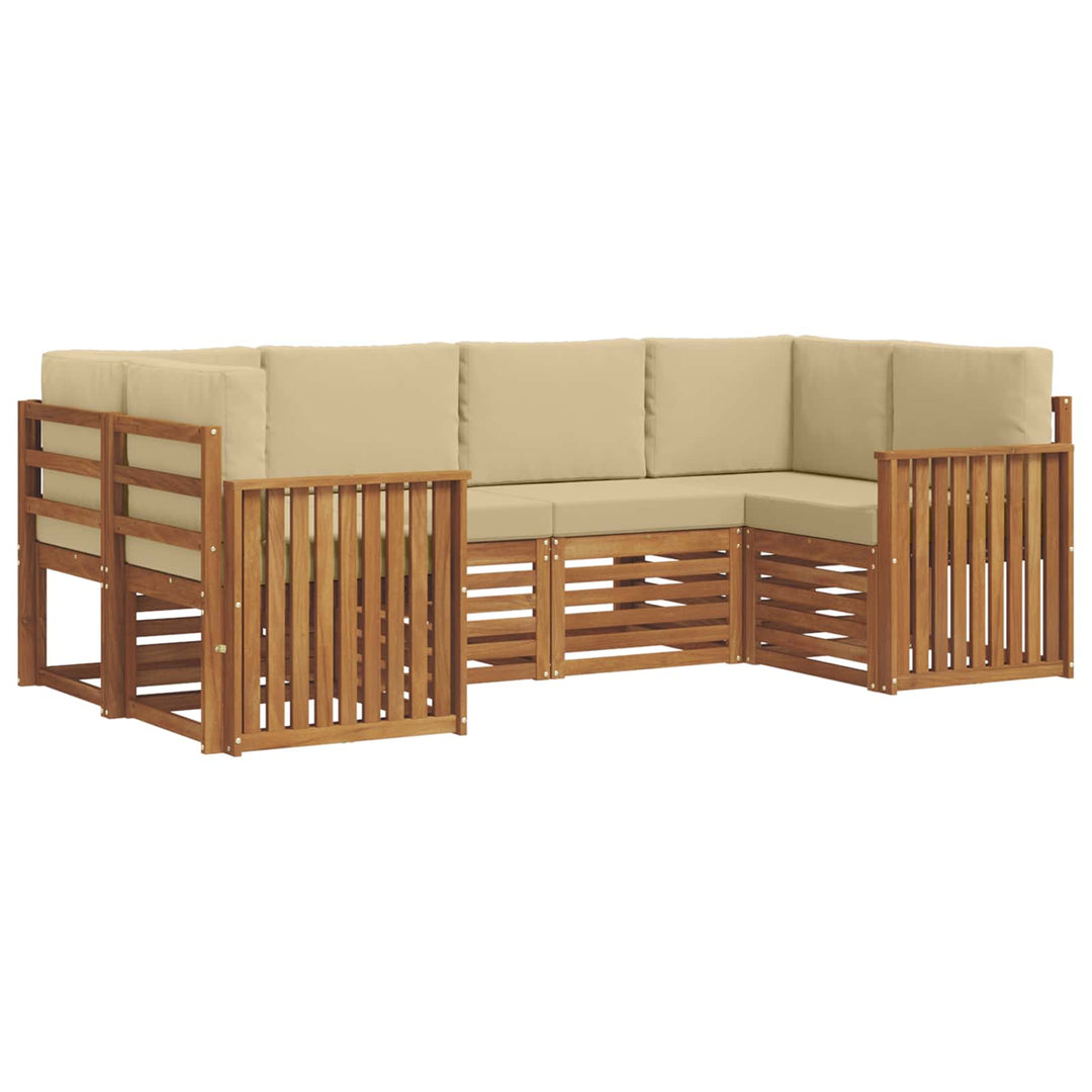 Sektionalsofa sæt med pude 6 pcs Naturfarvet