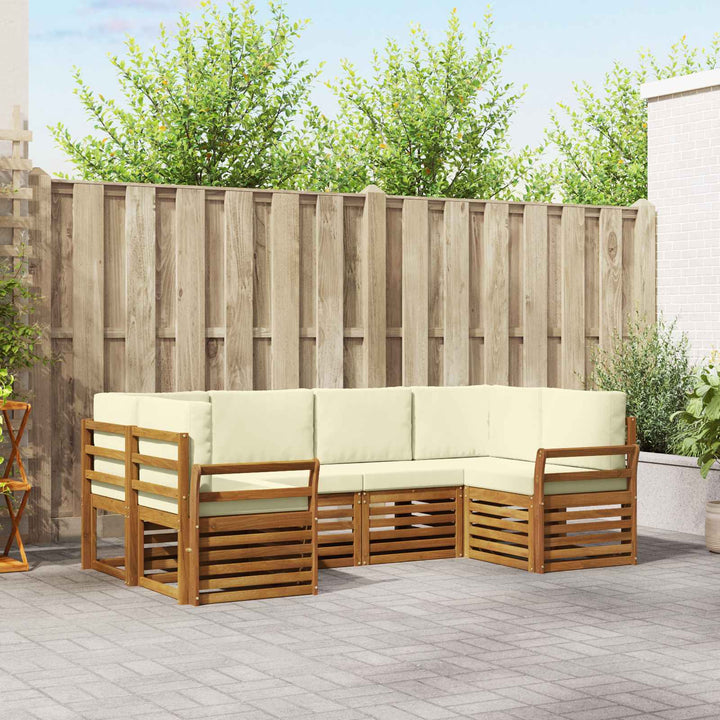 Sektionalsofa sæt med pude 6 pcs Naturlig og Fløde