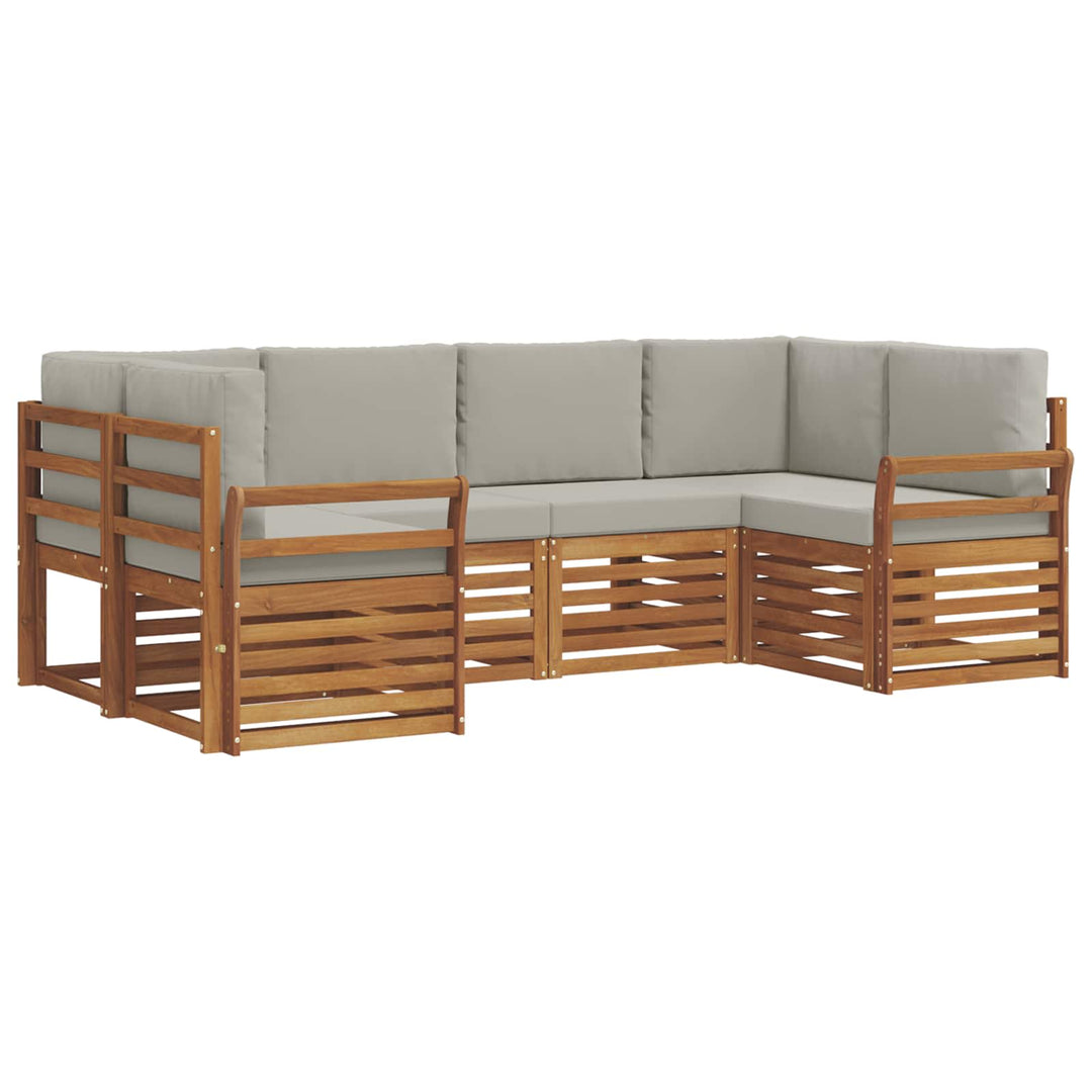 Sektionalsofa sæt med pude 6 pcs Naturlig og Lys Grå