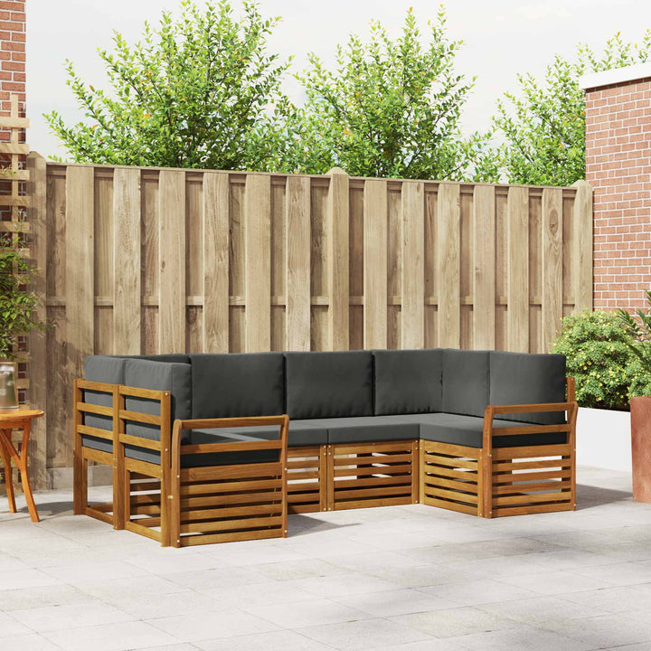 Sektionalsofa sæt med pude 6 pcs Naturlig og Antracit