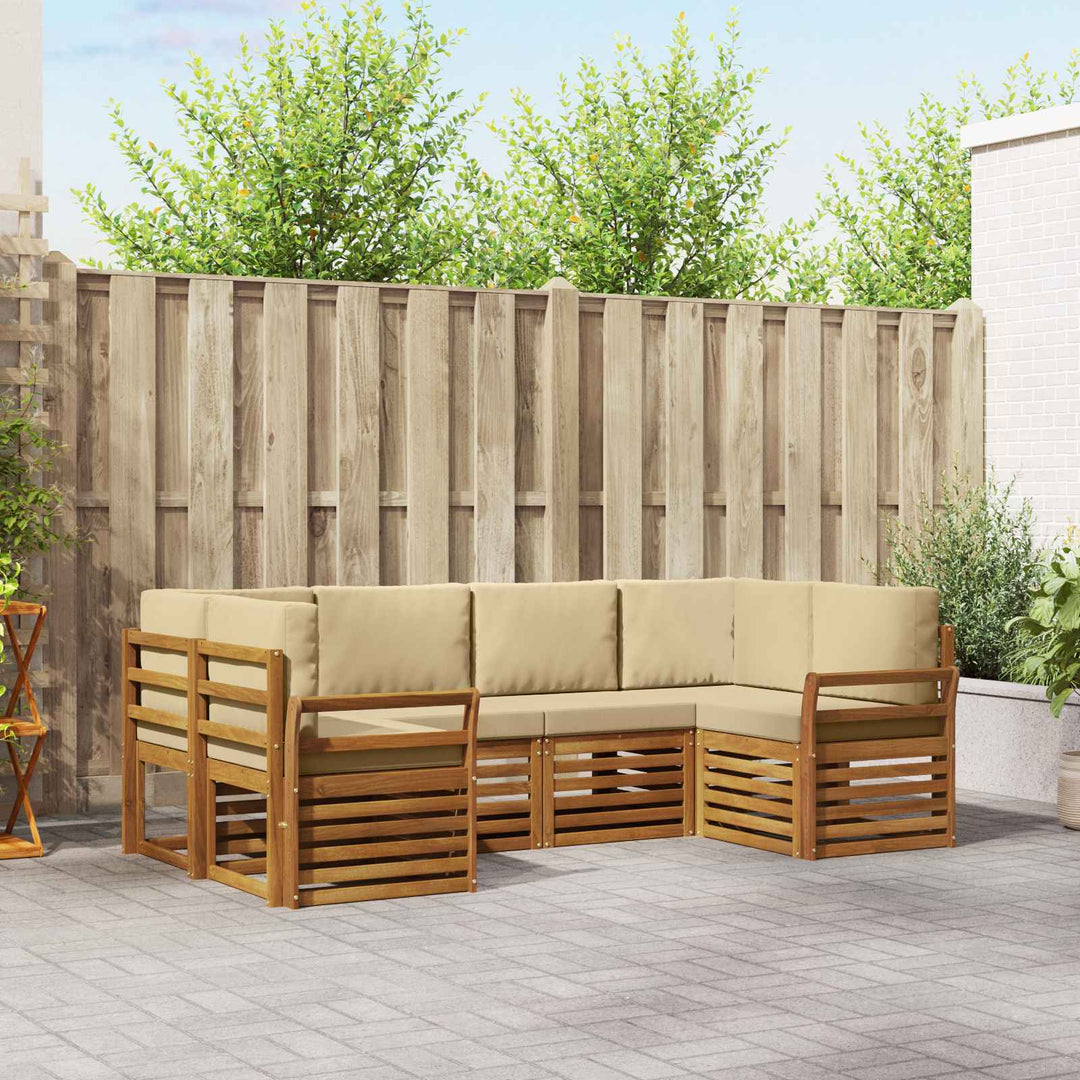 Sektionalsofa sæt med pude 6 pcs Naturfarvet