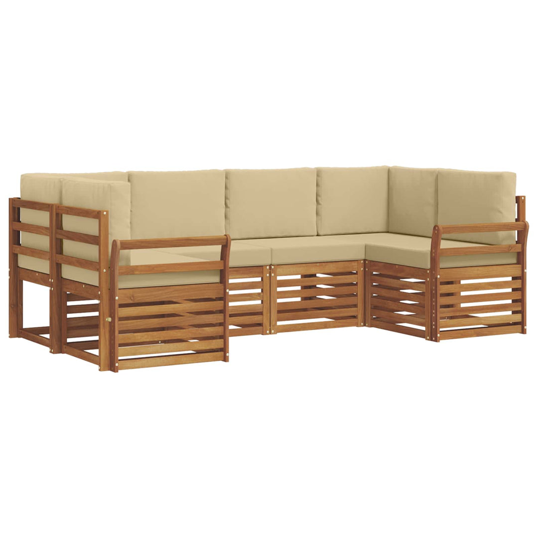 Sektionalsofa sæt med pude 6 pcs Naturfarvet