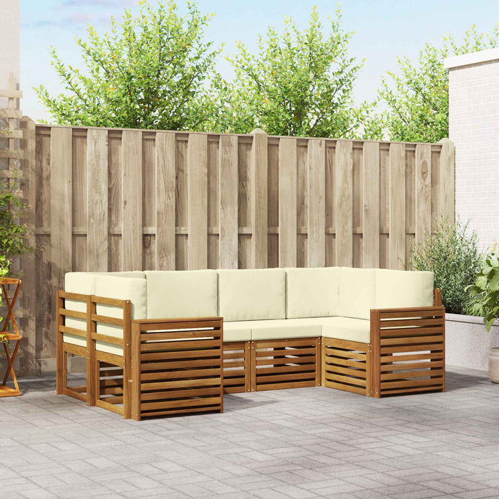 Sektionalsofa sæt med pude 6 pcs Naturlig og Fløde