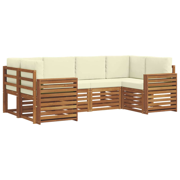 Sektionalsofa sæt med pude 6 pcs Naturlig og Fløde