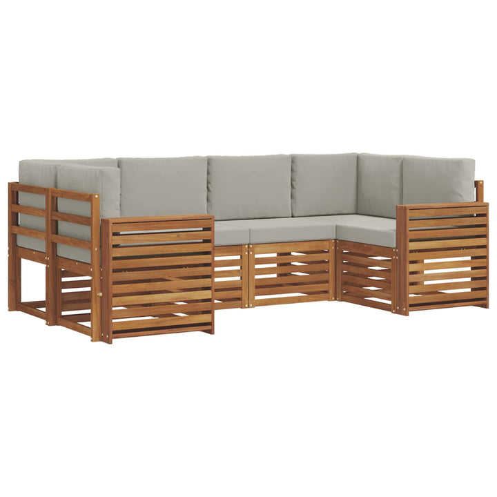 Sektionalsofa sæt med pude 6 pcs Naturlig og Lys Grå