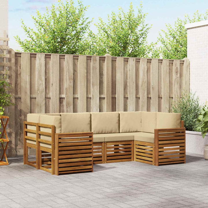 Sektionalsofa sæt med pude 6 pcs Naturlig og Beige
