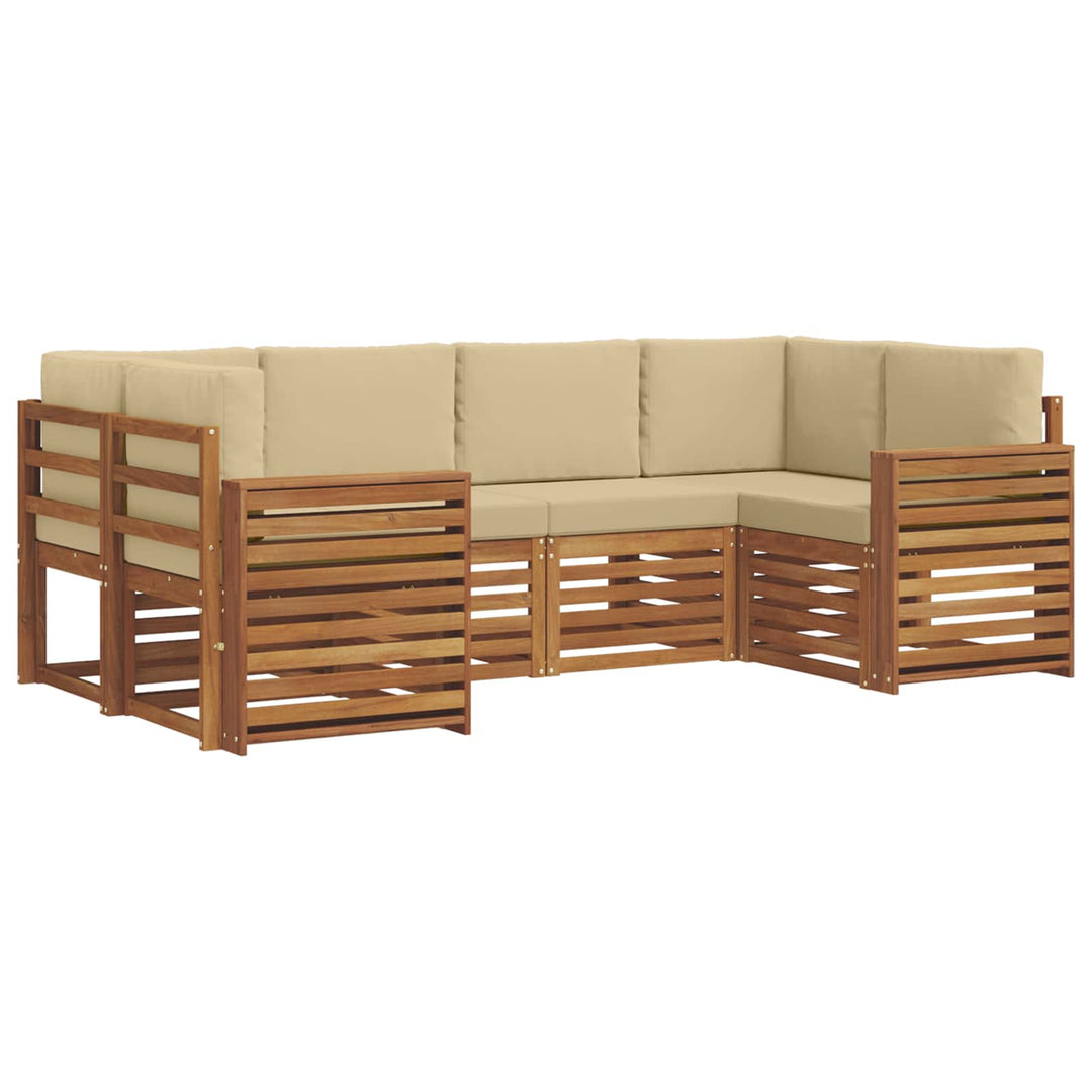 Udendørs sofagruppe 6 stk. Naturlig og Beige