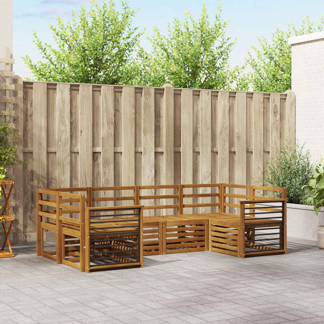 Sofasæt 6 pcs Naturfarvet Massivt Akacietræ