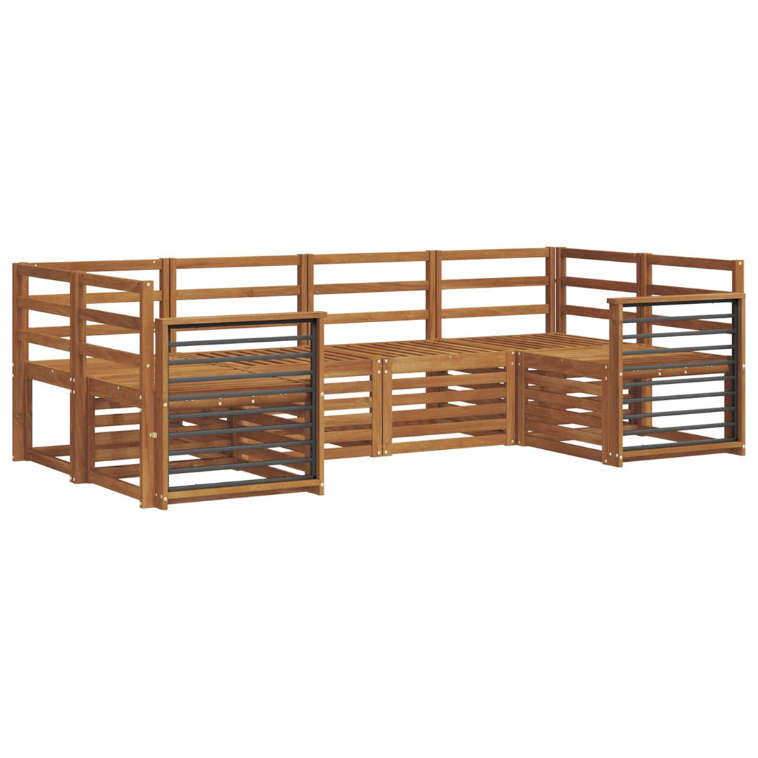 Sofasæt 6 pcs Naturfarvet Massivt Akacietræ