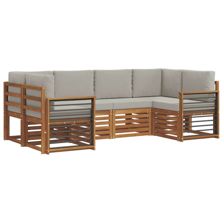 Sektionalsofa sæt med pude 6 pcs Naturlig og Lys Grå