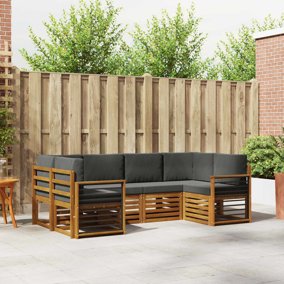Sektionalsofa sæt med pude 6 pcs Naturlig og Antracit