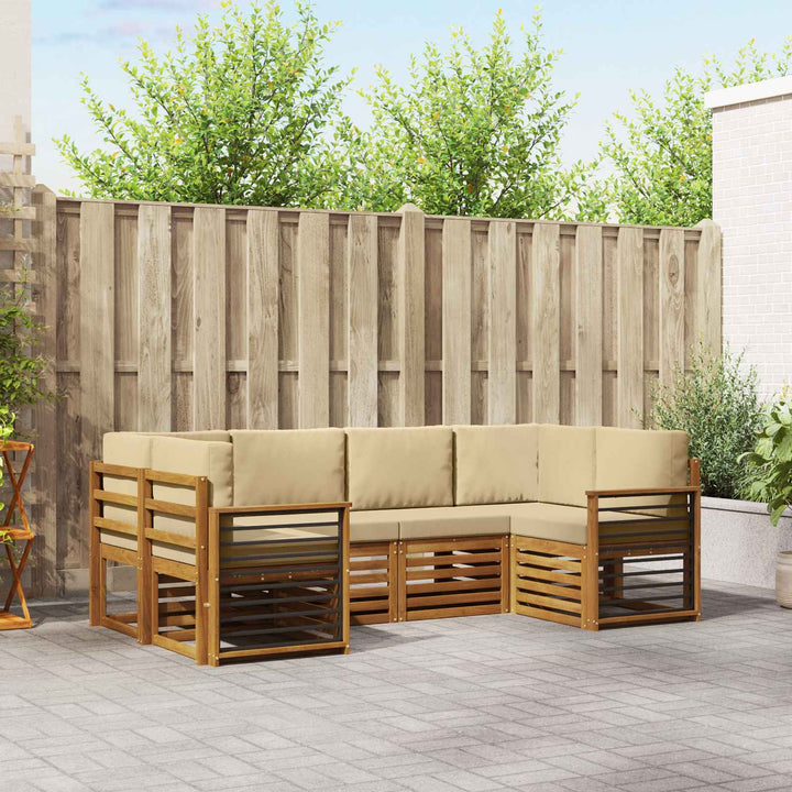 Sektionalsofa sæt med pude 6 pcs Naturfarvet