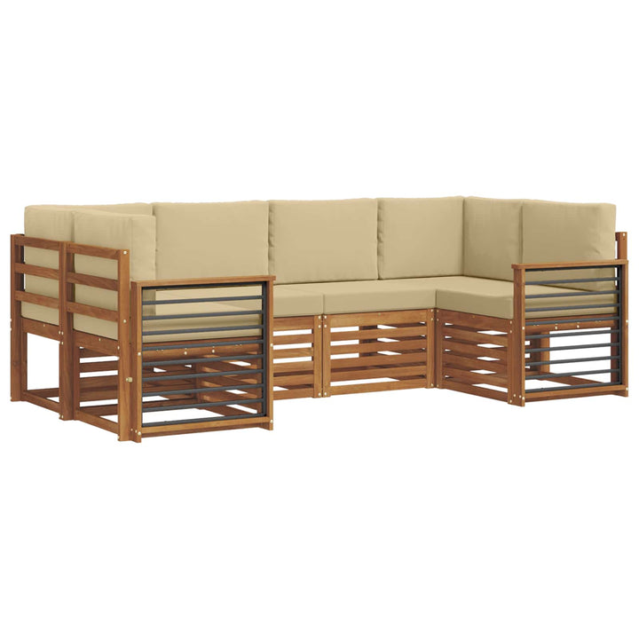 Sektionalsofa sæt med pude 6 pcs Naturfarvet