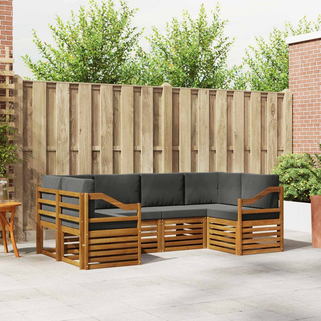 Sektionalsofa sæt med pude 6 pcs Naturlig og Antracit