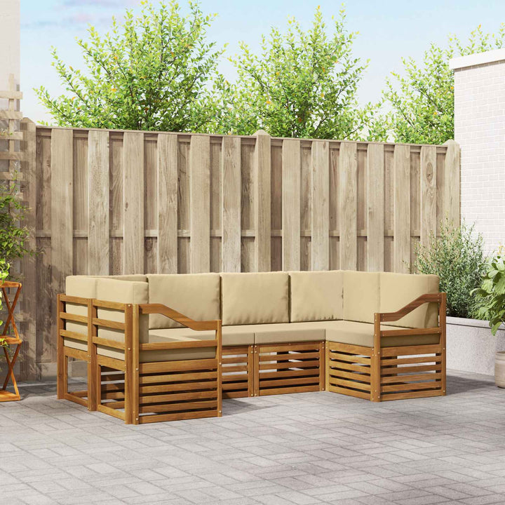 Sektionalsofa sæt med pude 6 pcs Naturfarvet