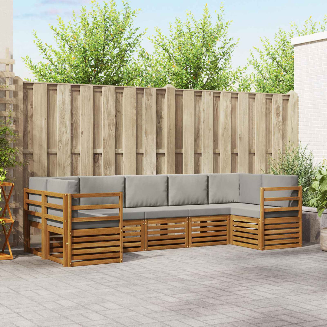 Sektionalsofa sæt med pude 7 pcs Naturlig og Lys Grå