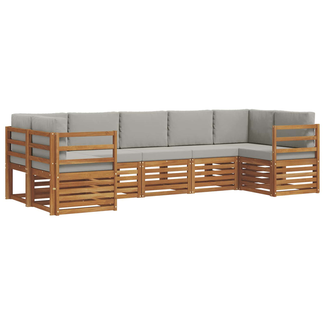 Sektionalsofa sæt med pude 7 pcs Naturlig og Lys Grå