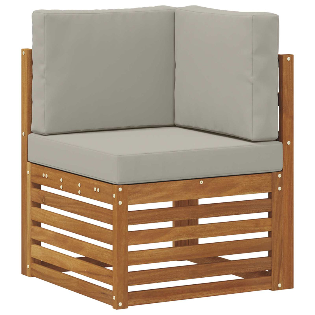 Sektionalsofa sæt med pude 7 pcs Naturlig og Lys Grå