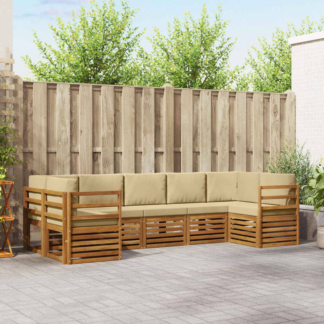 Sektionalsofa sæt med pude 7 pcs Naturlig og Beige