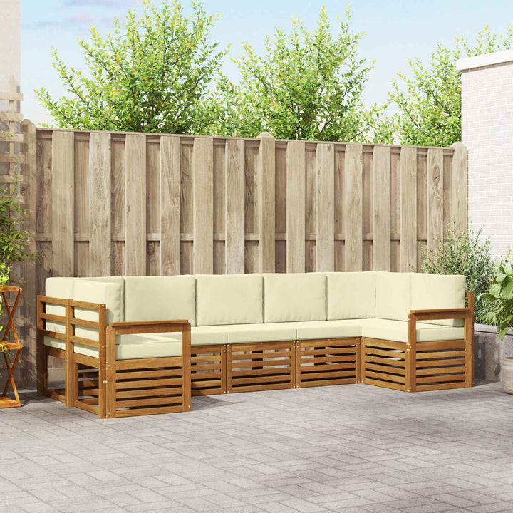 Sektionalsofa sæt med pude 7 pcs Naturlig og Fløde