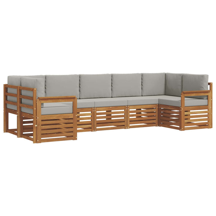 Sektionalsofa sæt med pude 7 pcs Naturlig og Lys Grå