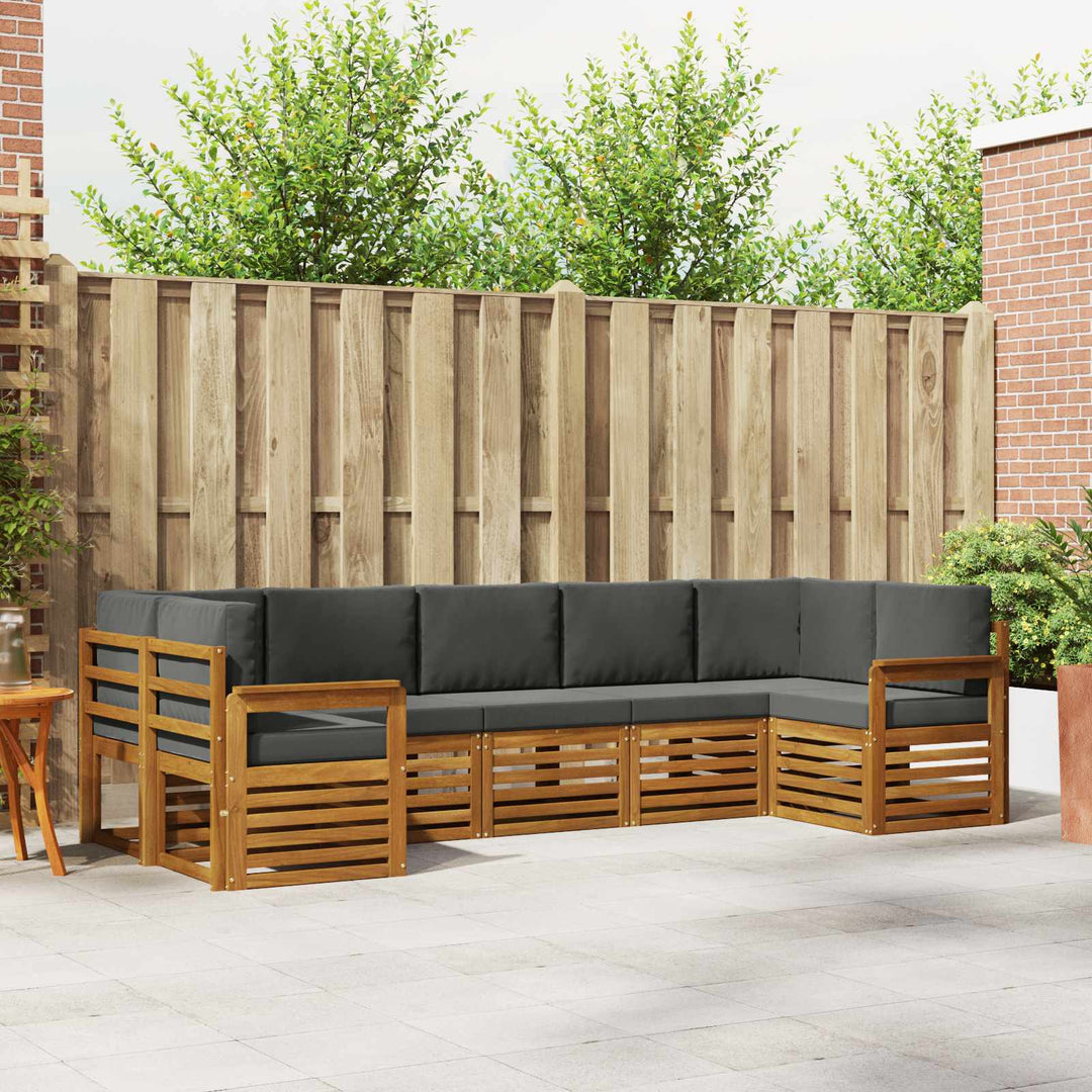 Sektionalsofa sæt med pude 7 pcs Naturlig og Antracit