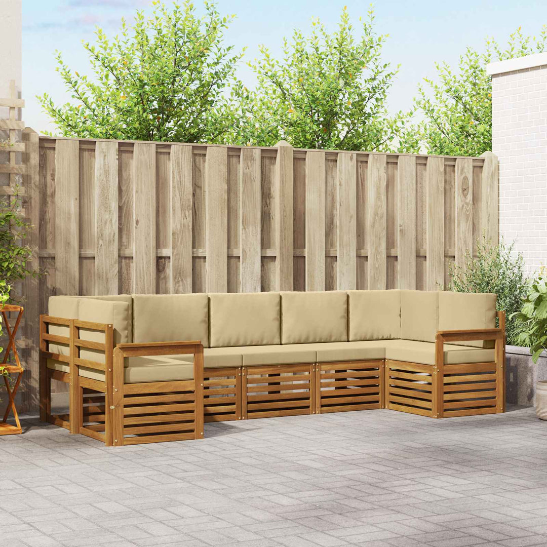 Sektionalsofa sæt med pude 7 pcs Naturlig og Beige