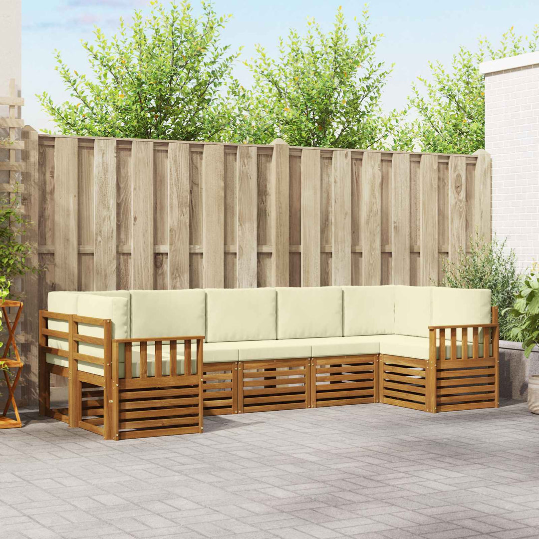 Sektionalsofa sæt med pude 7 pcs Naturlig og Fløde