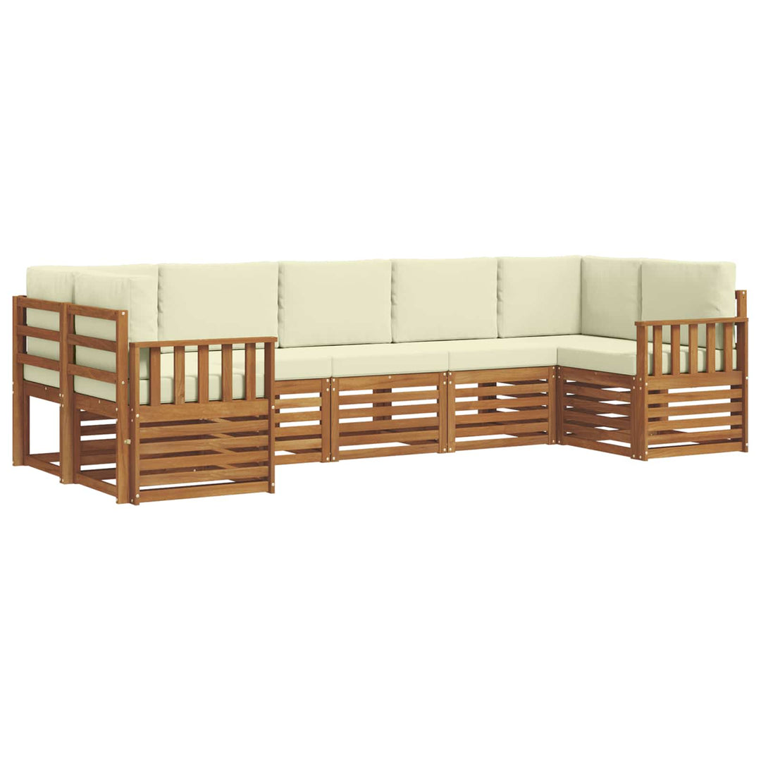 Sektionalsofa sæt med pude 7 pcs Naturlig og Fløde
