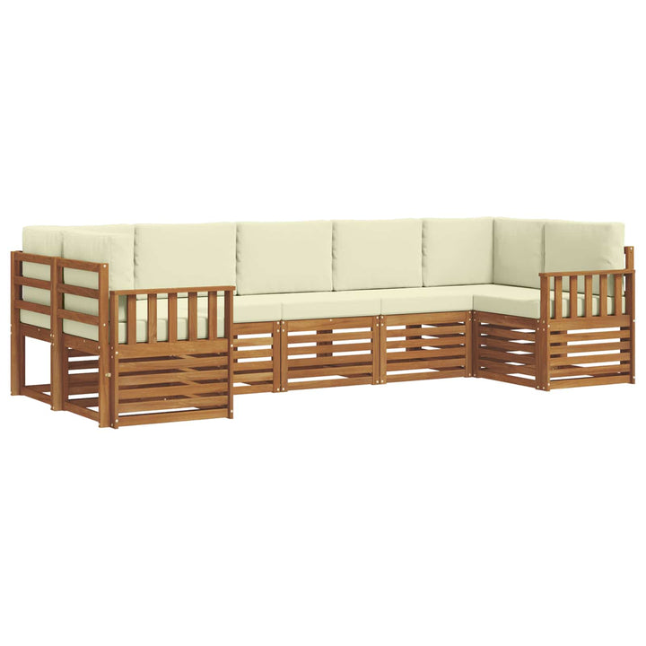 Sektionalsofa sæt med pude 7 pcs Naturlig og Fløde