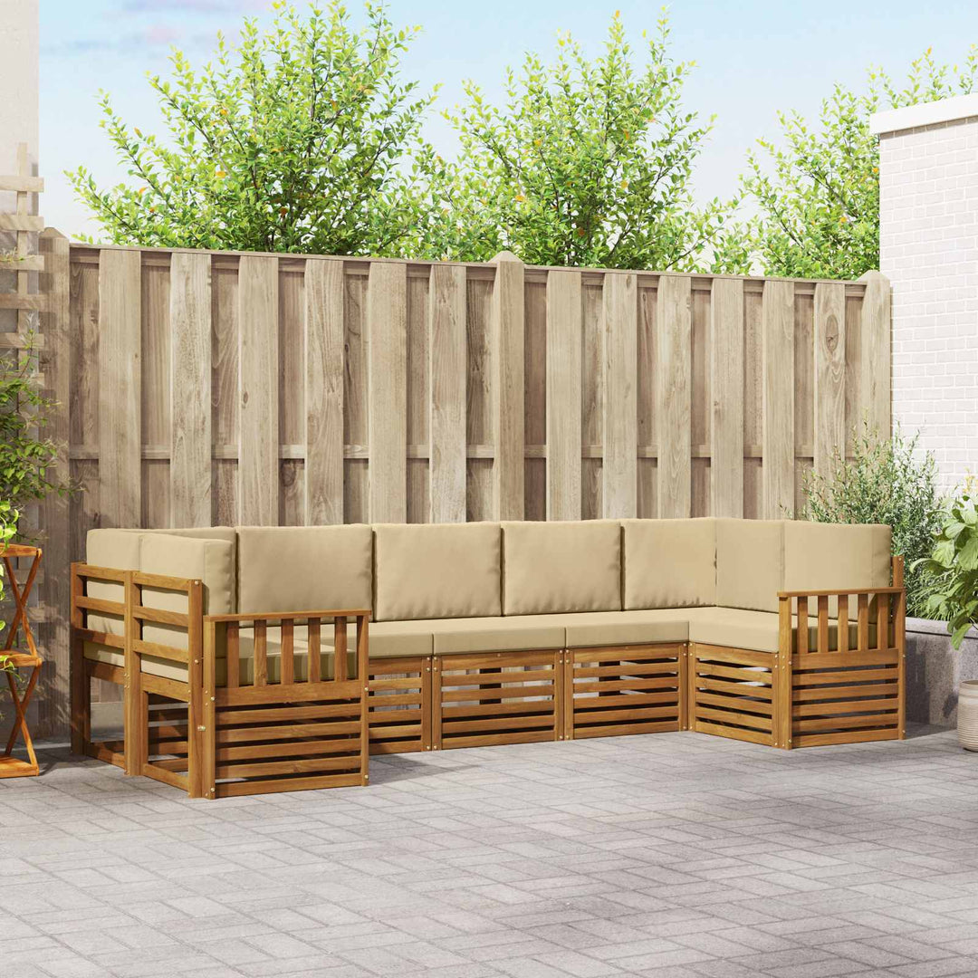 Sektionalsofa sæt med pude 7 pcs Naturlig og Beige
