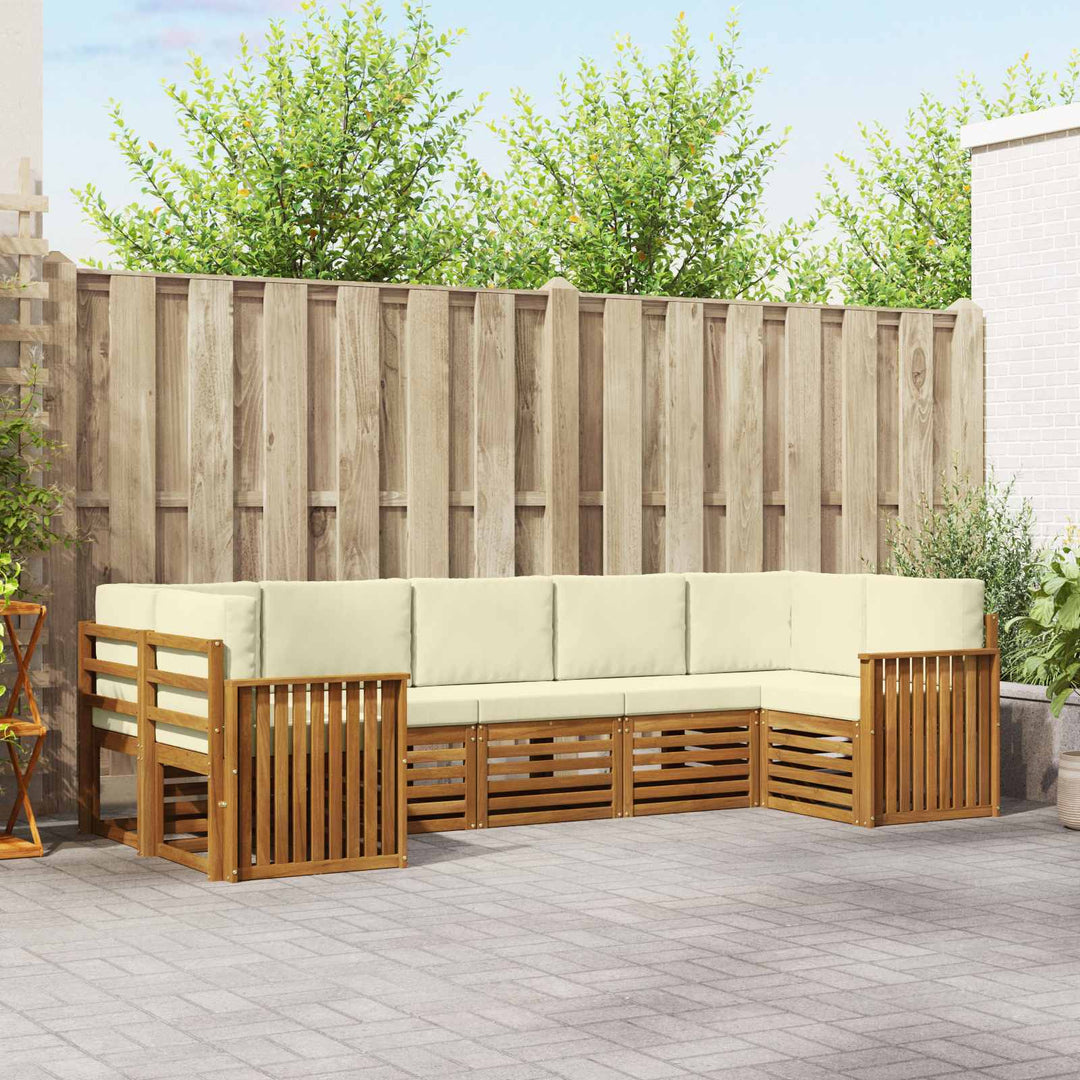 Sektionalsofa sæt med pude 7 pcs Naturlig og Fløde
