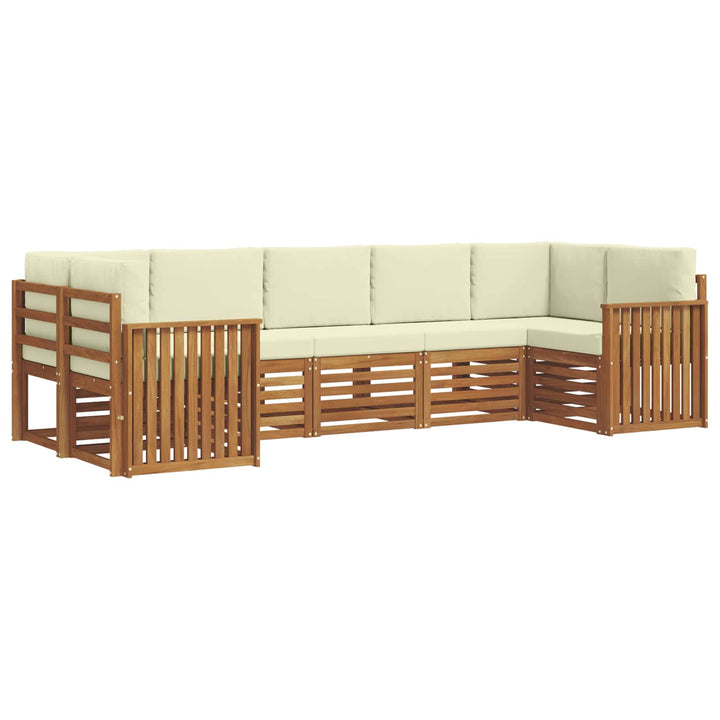 Sektionalsofa sæt med pude 7 pcs Naturlig og Fløde
