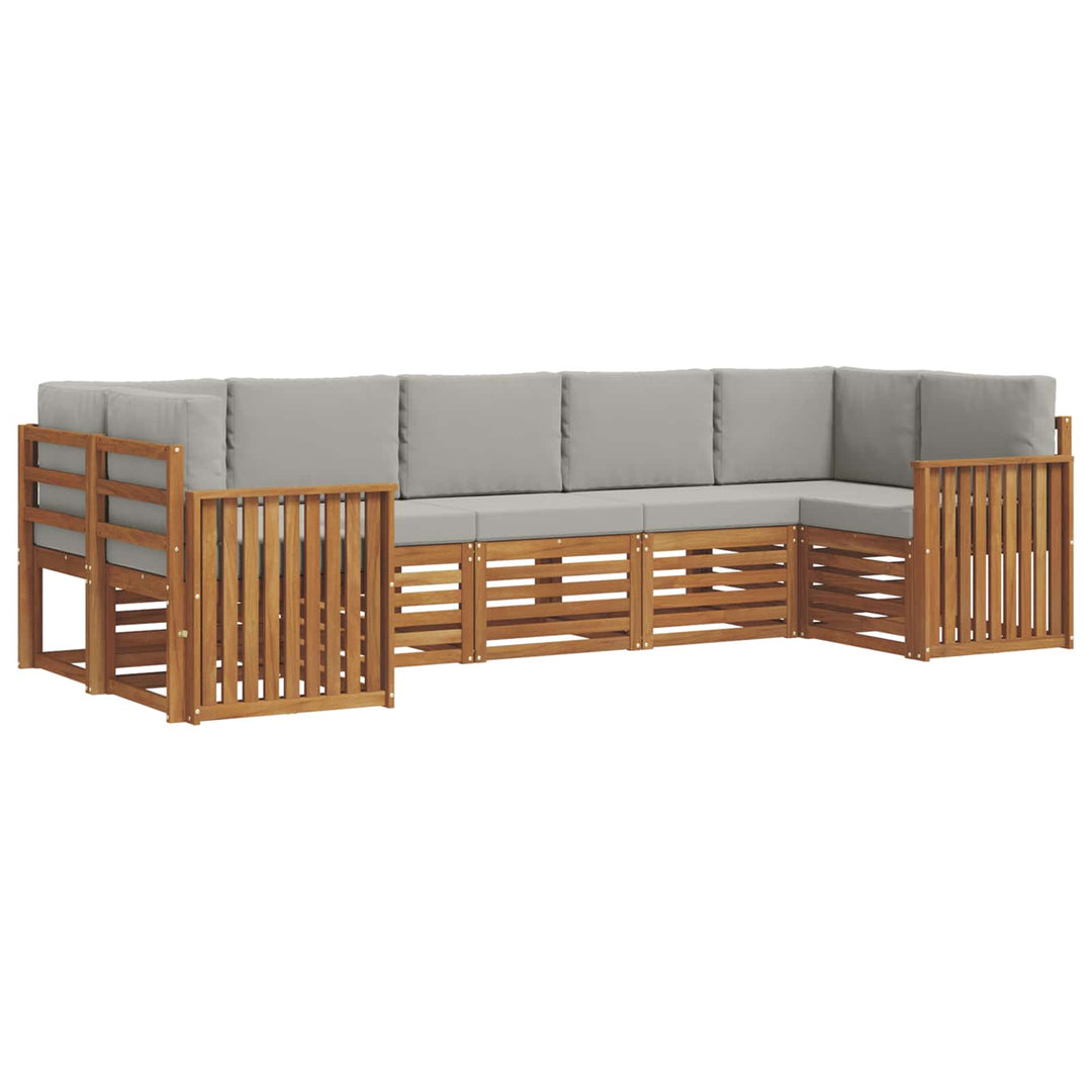 Sektionalsofa sæt med pude 7 pcs Naturlig og Lys Grå