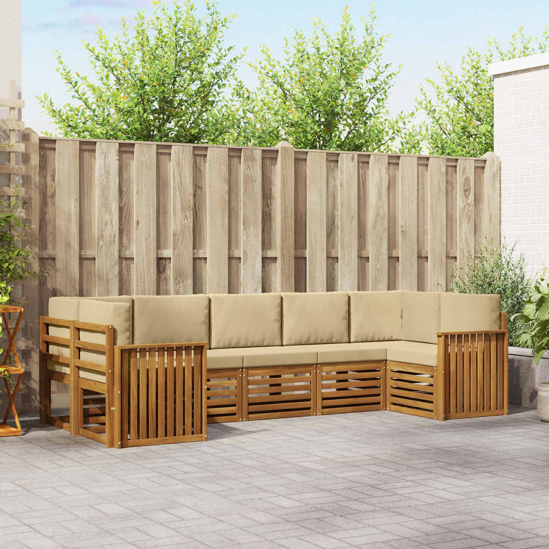 Sektionalsofa sæt med pude 7 pcs Naturlig og Beige