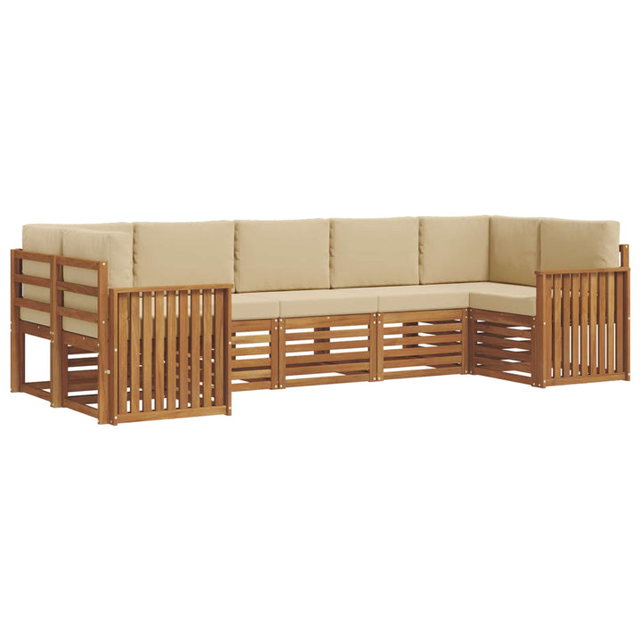 Sektionalsofa sæt med pude 7 pcs Naturlig og Beige