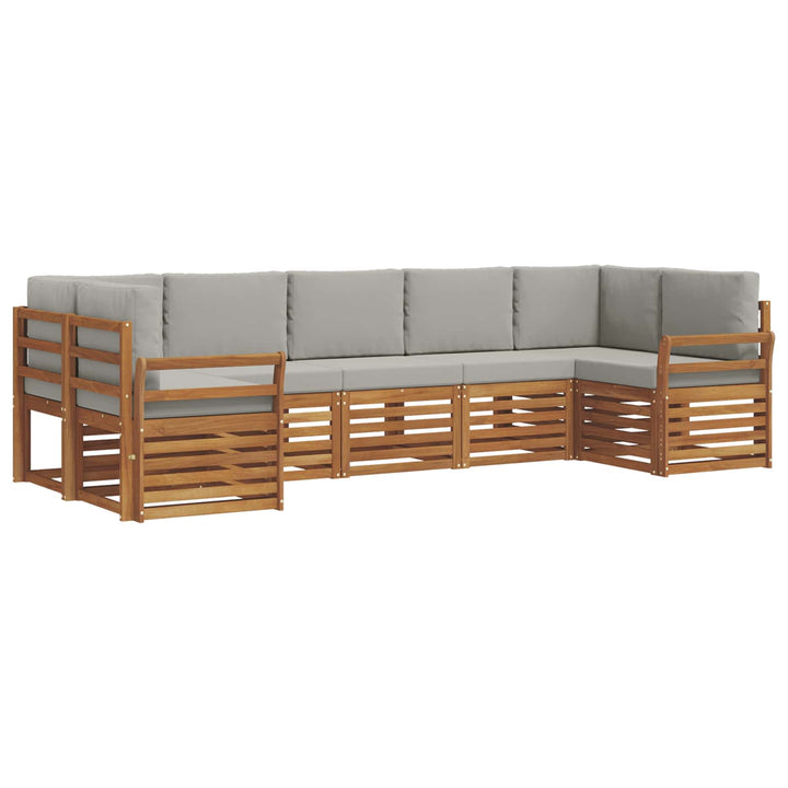 Sektionalsofa sæt med pude 7 pcs Naturlig og Lys Grå