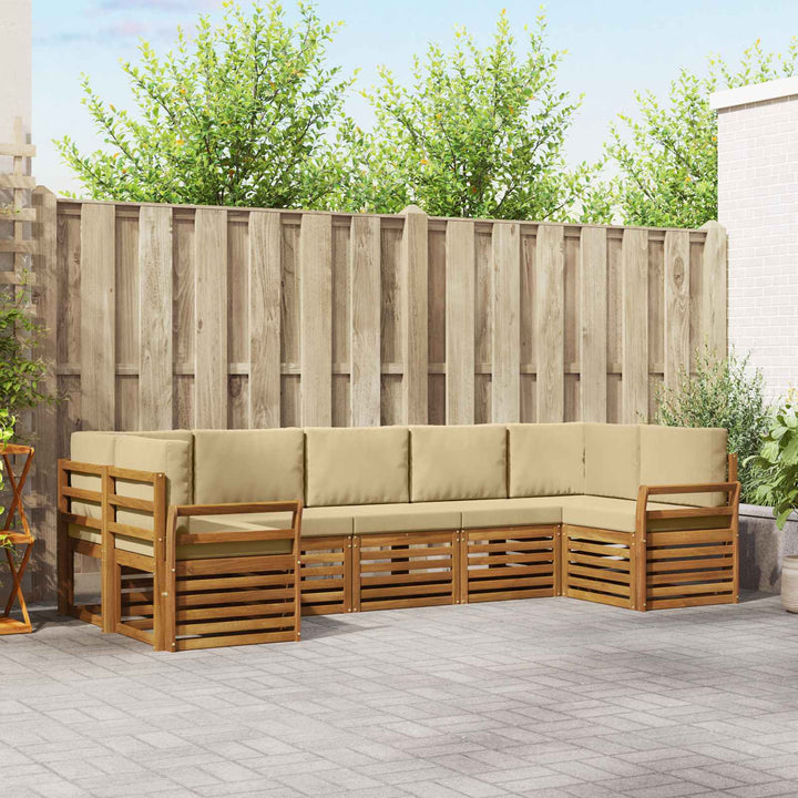 Sektionalsofa sæt med pude 7 pcs Naturlig og Beige