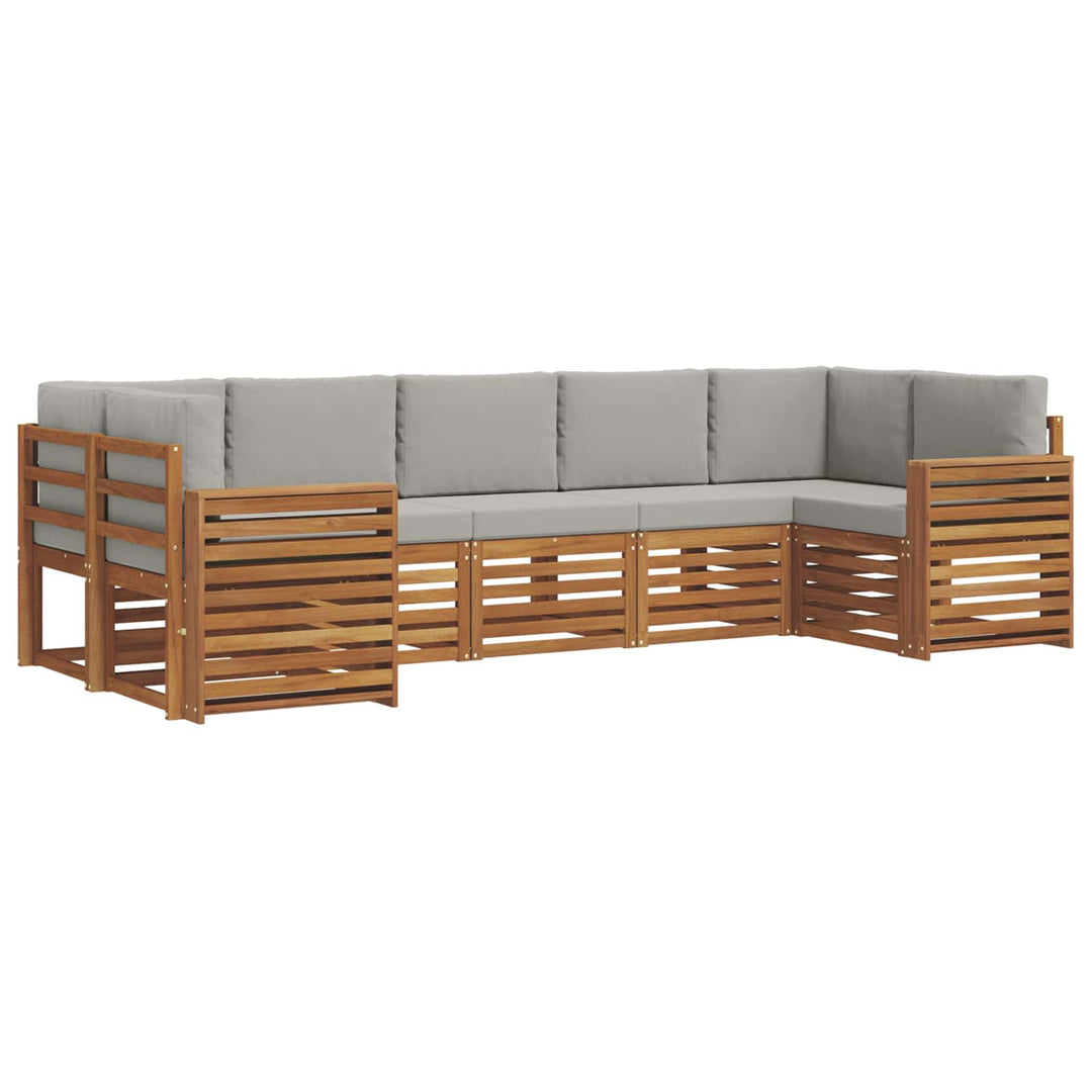Sektionalsofa sæt med pude 7 pcs Naturlig og Lys Grå