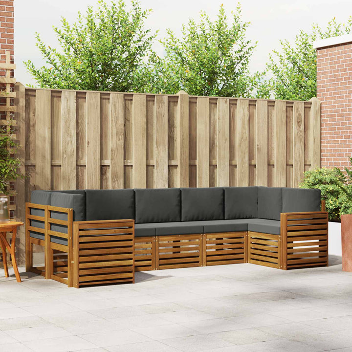 Sektionalsofa sæt med pude 7 pcs Naturlig og Antracit