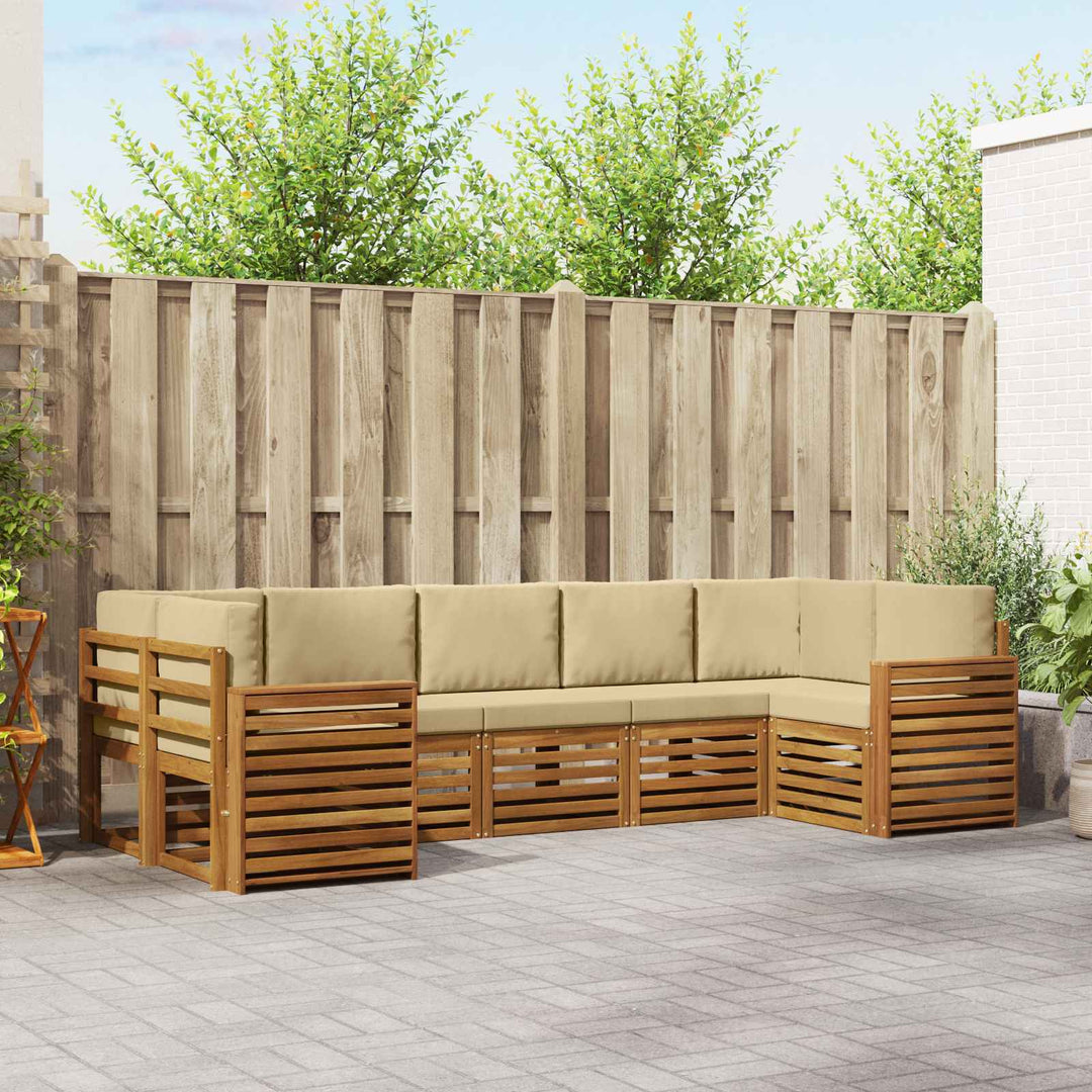 Sektionalsofa sæt med pude 7 pcs Naturlig og Beige